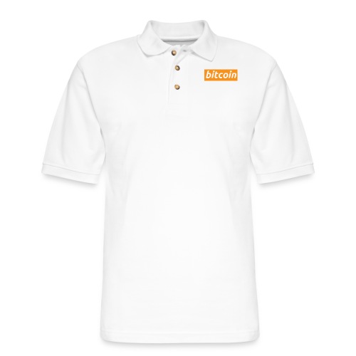 Bitcoin Orange Box Logo - Men's Pique Polo Shirt
