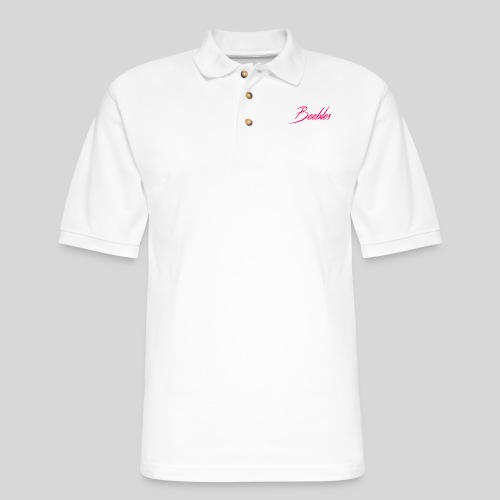 Pink Beebles Logo - Men's Pique Polo Shirt