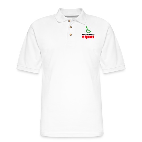 Different but EQUAL, wheelchair equality - Men's Pique Polo Shirt