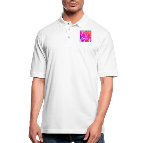 Color Burst Leaves Neon Elegance - Men's Pique Polo Shirt
