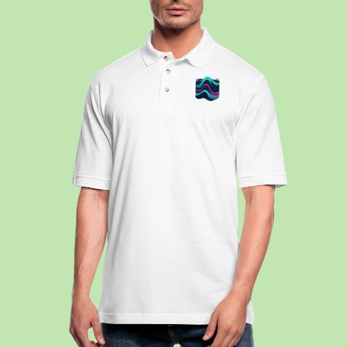Abstract Wavy Ocean Pattern - Men's Pique Polo Shirt
