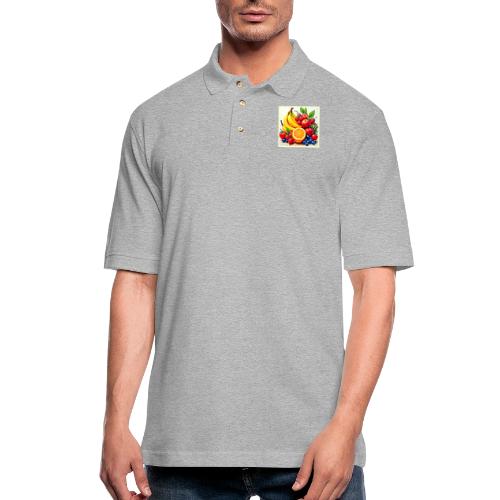 Vibrant Fresh Fruit Delight Design - Men's Pique Polo Shirt