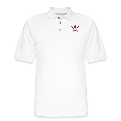 Colorado Pot Leaf Flag - Men's Pique Polo Shirt
