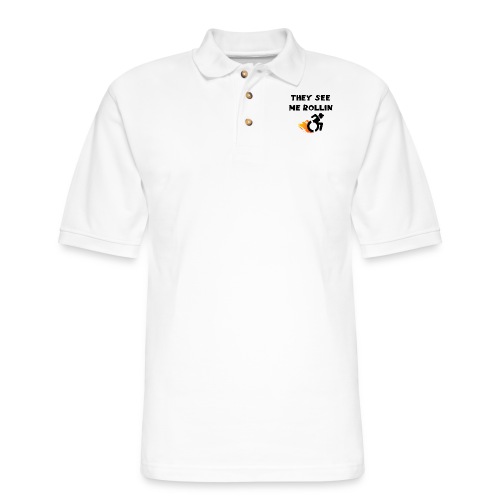 They see me rollin, for wheelchair users, rollers - Men's Pique Polo Shirt