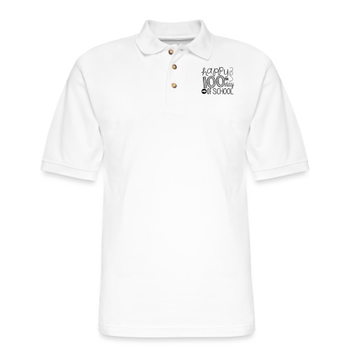 Happy 100th Day of School Arrows Teacher T-shirt - Men's Pique Polo Shirt