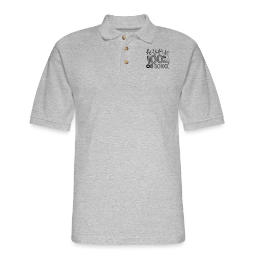 Happy 100th Day of School Arrows Teacher T-shirt - Men's Pique Polo Shirt