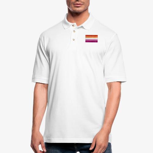 Distressed Lesbian Pride Flag - Men's Pique Polo Shirt