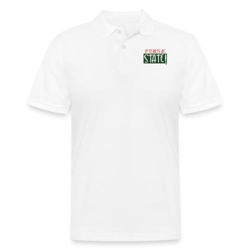 It Start at STATE! - Red Green Block - Men's Pique Polo Shirt