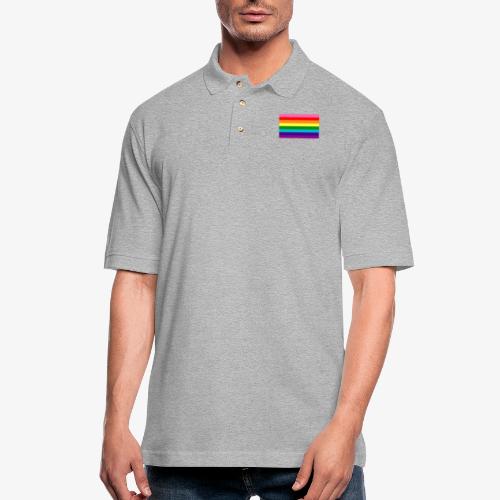 Original Gilbert Baker LGBTQ Rainbow Pride Flag - Men's Pique Polo Shirt