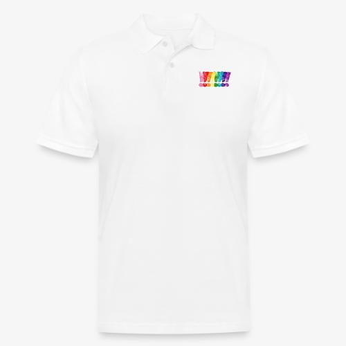 Distressed Gilbert Baker LGBT Pride Exclamation - Men's Pique Polo Shirt