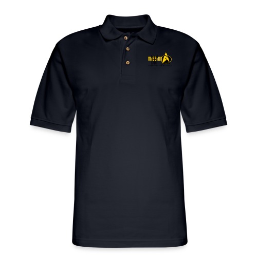 Logo Wide 2 Color Black Text - Men's Pique Polo Shirt