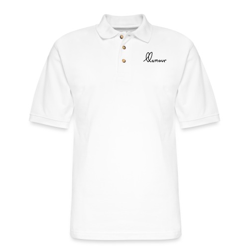 clean llamour logo - Men's Pique Polo Shirt