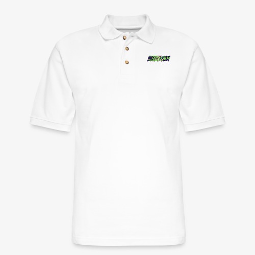 Retro Logo Glitch - Men's Pique Polo Shirt