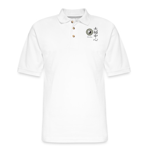 Black Text School Logo - Men's Pique Polo Shirt