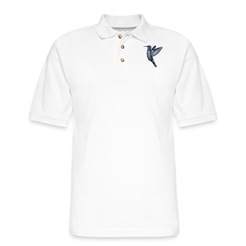 Hummingbird in flight - Men's Pique Polo Shirt