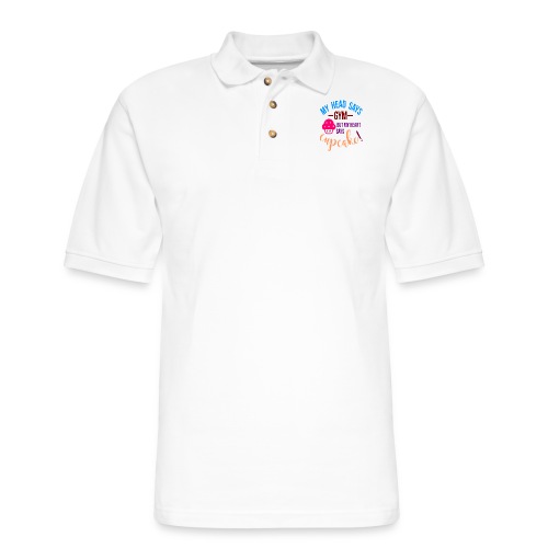 My Head Says Gym But My Heart Says Cupcake - Men's Pique Polo Shirt