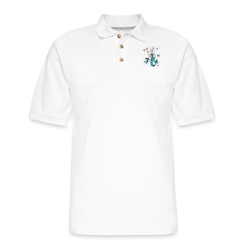 Martini Mermaid Blonde -for dark tees - Men's Pique Polo Shirt