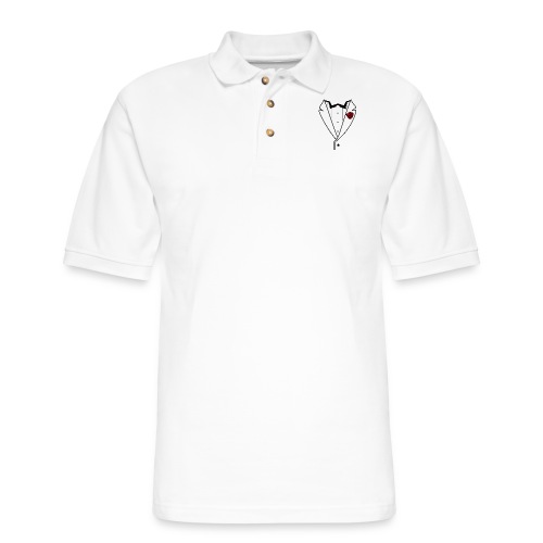 Tuxedo w/Black Lined Lapel - Men's Pique Polo Shirt