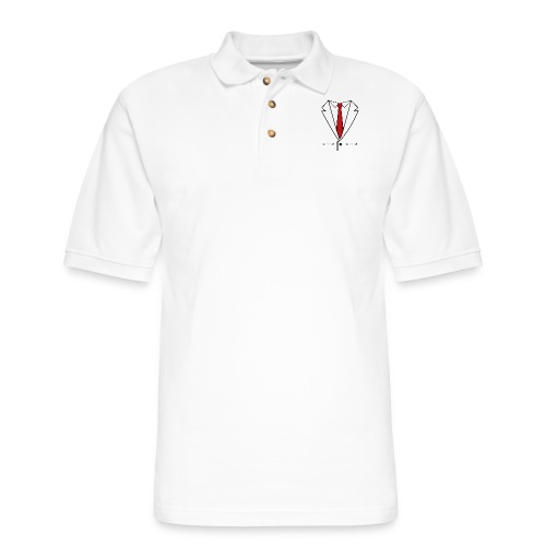 Suit and Red Tie - Men's Pique Polo Shirt