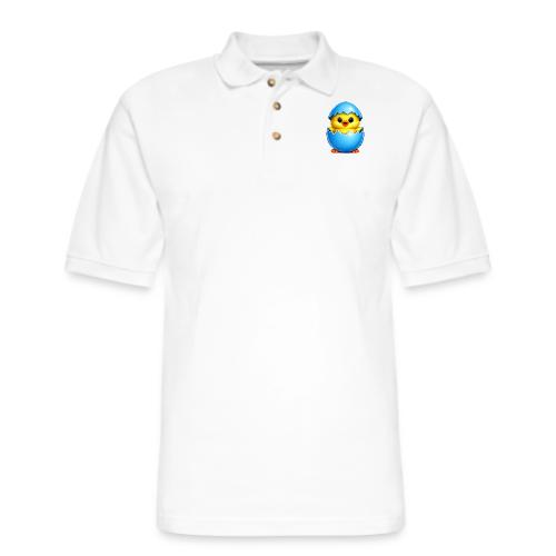 Easter Chick Blue - Men's Pique Polo Shirt