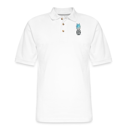 Blue Geometry PineApple | Collector ♛ - Men's Pique Polo Shirt