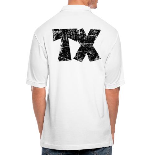 TX Texas (Vintage Black) - Men's Pique Polo Shirt