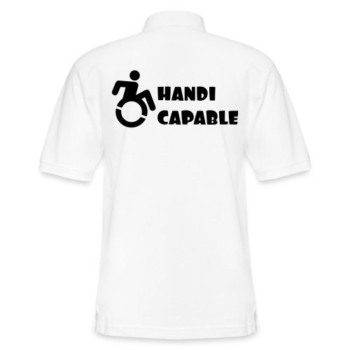 I am handicable with my wheelchair - Men's Pique Polo Shirt