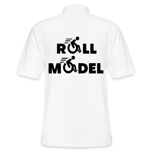 Every wheelchair user is a roll model - Men's Pique Polo Shirt