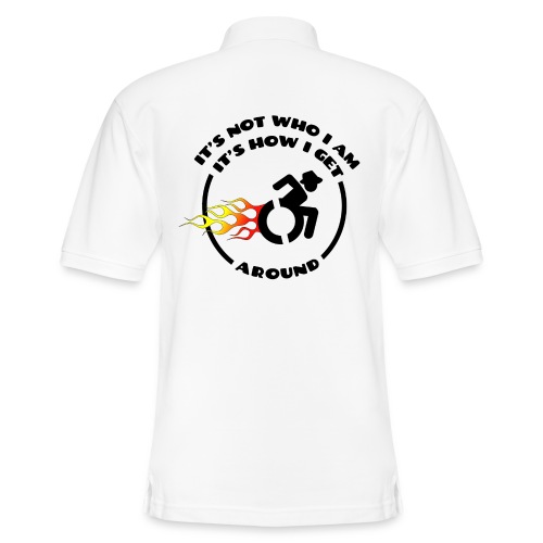 Not who i am, how i get around with my wheelchair - Men's Pique Polo Shirt