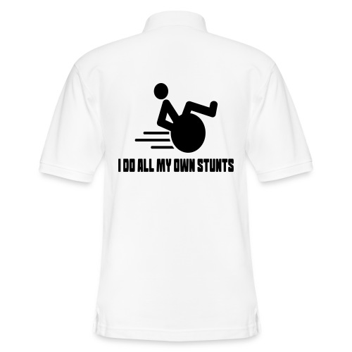 Do my own stunts in my wheelchair, wheelchair fun - Men's Pique Polo Shirt