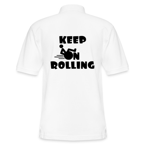 Keep on rolling with your wheelchair * - Men's Pique Polo Shirt