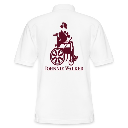 Johnnie walked, wheelchair humor, whiskey and roll - Men's Pique Polo Shirt