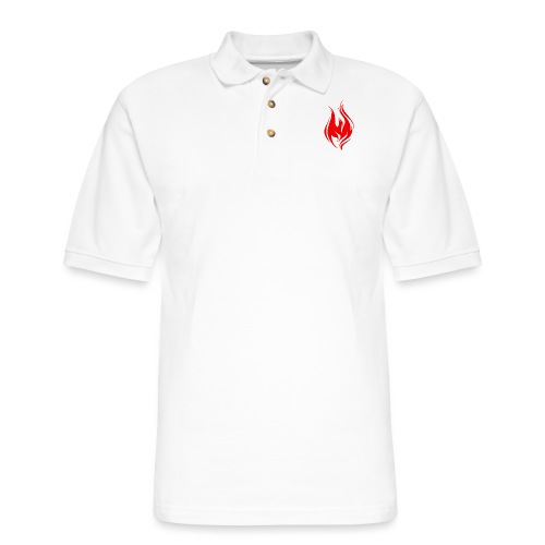 Front (DMN-Red) _ Back (Phoenix-Red) - Men's Pique Polo Shirt