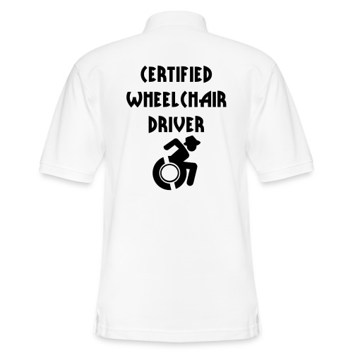 Certified wheelchair driver. Humor shirt - Men's Pique Polo Shirt