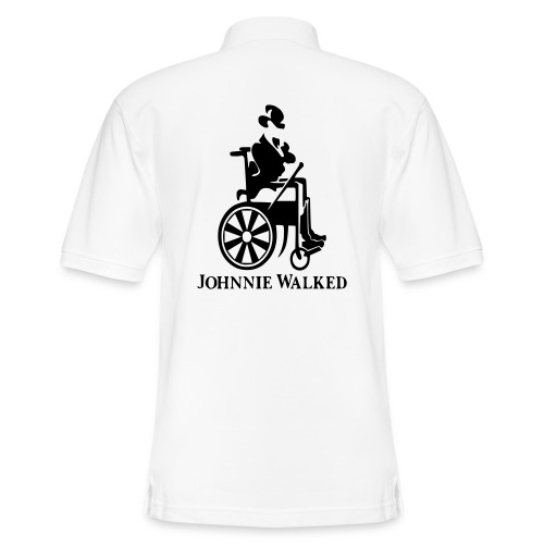 Johnnie Walked, Wheelchair fun, whiskey and roller - Men's Pique Polo Shirt