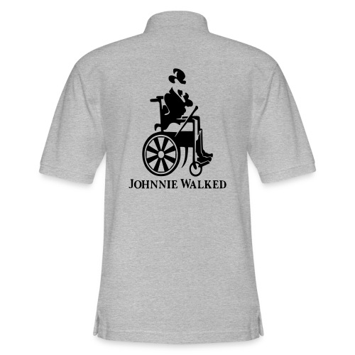 Johnnie Walked, Wheelchair fun, whiskey and roller - Men's Pique Polo Shirt