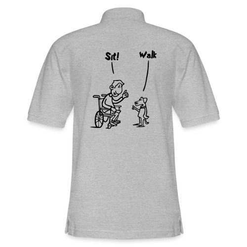 Sit and Walk. Wheelchair humor shirt - Men's Pique Polo Shirt