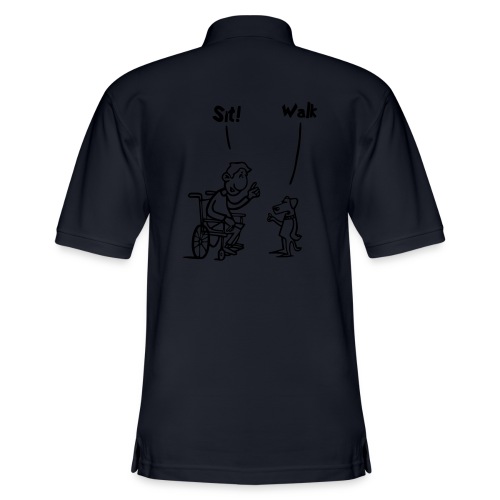 Sit and Walk. Wheelchair humor shirt - Men's Pique Polo Shirt
