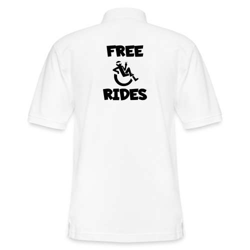 This wheelchair user gives free rides - Men's Pique Polo Shirt