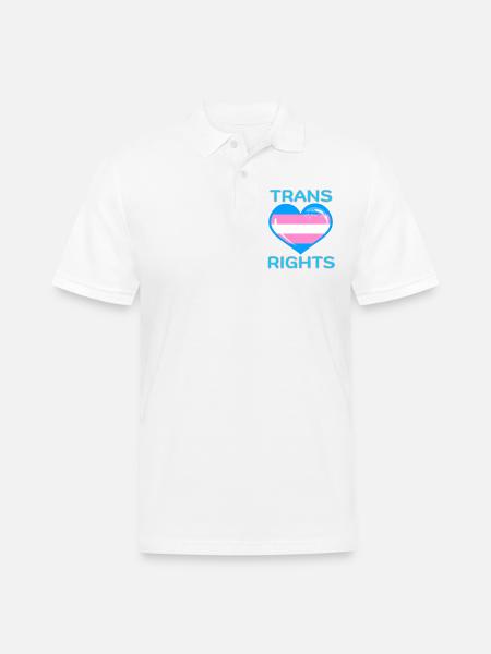 TRANS RIGHTS - Men's Pique Polo Shirt - white
