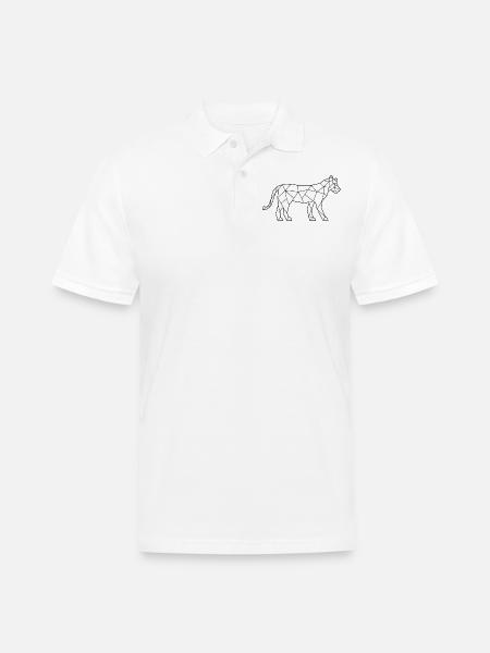 tiger polygon - Men's Pique Polo Shirt - white