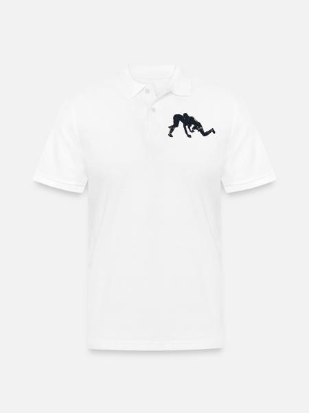 wrestling - Men's Pique Polo Shirt - white