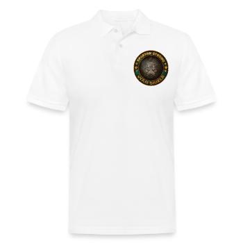 Spartan strong war shield - Men's Pique Polo Shirt - white - Front