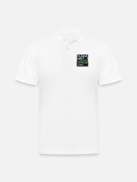 Please Wait Loading Motivation - Men's Pique Polo Shirt - white