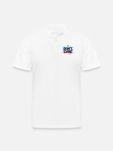 Don't Care Neon Splash - Men's Pique Polo Shirt - white