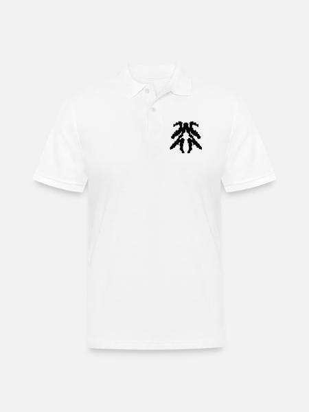Fractal Dendrite Glyph - Men's Pique Polo Shirt - white
