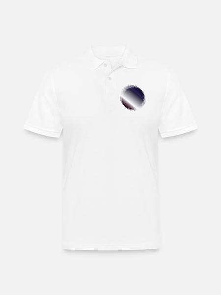 Circular Gradient Ripple - Men's Pique Polo Shirt - white