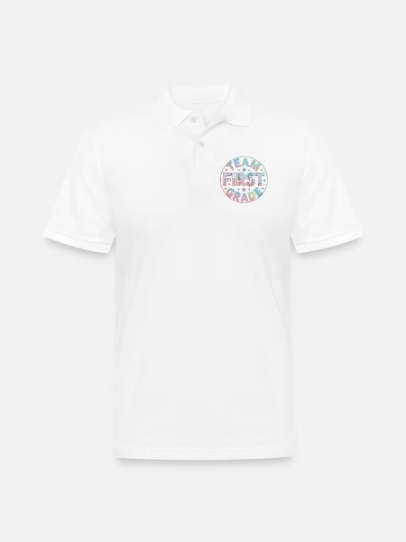 Team First Grade Back To School - Men's Pique Polo Shirt - white