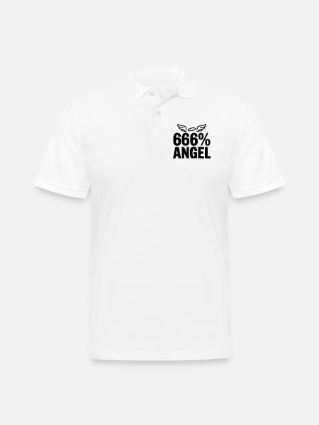 666% Angel - Men's Pique Polo Shirt - white