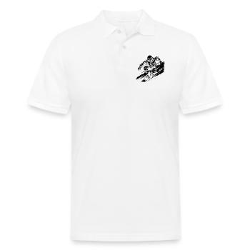 Dessin de snowboardeur - Polo en coton piqué pour hommes - blanc - Devant